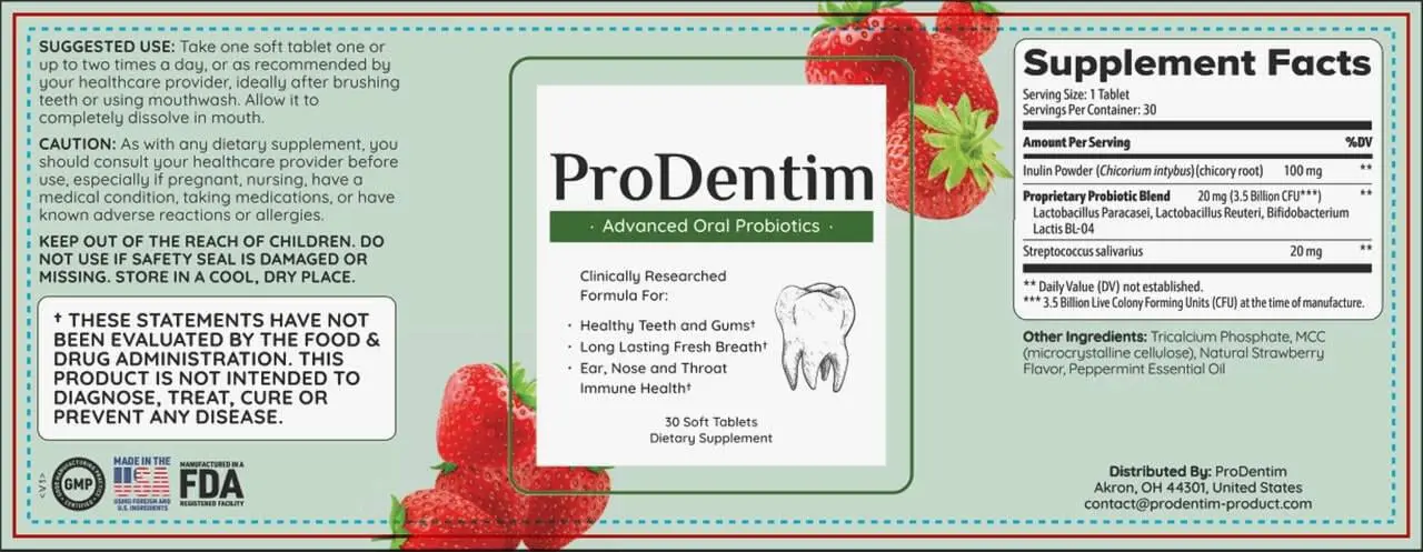 prodentim-supplement-facts